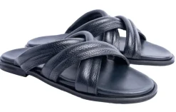 Pelle "Balaer" Slip-On Calfskin Sandal Navy