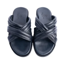 Pelle "Balaer" Slip-On Calfskin Sandal Navy