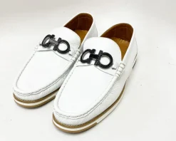 Pelle Calfskin Slip-On Loafer White