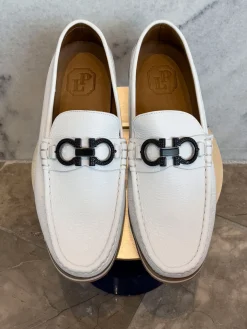 Pelle Calfskin Slip-On Loafer White