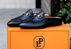 Pelle Calfskin Slip-On Slide Black