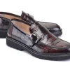 Pelle Crocodile Embossed Calfskin Slip-On Loafer Brown