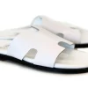 Pelle "Egea" Slip-On Calfskin Sandal White