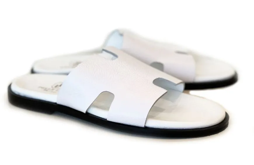 Pelle "Egea" Slip-On Calfskin Sandal White