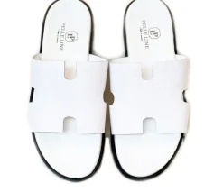 Pelle "Egea" Slip-On Calfskin Sandal White