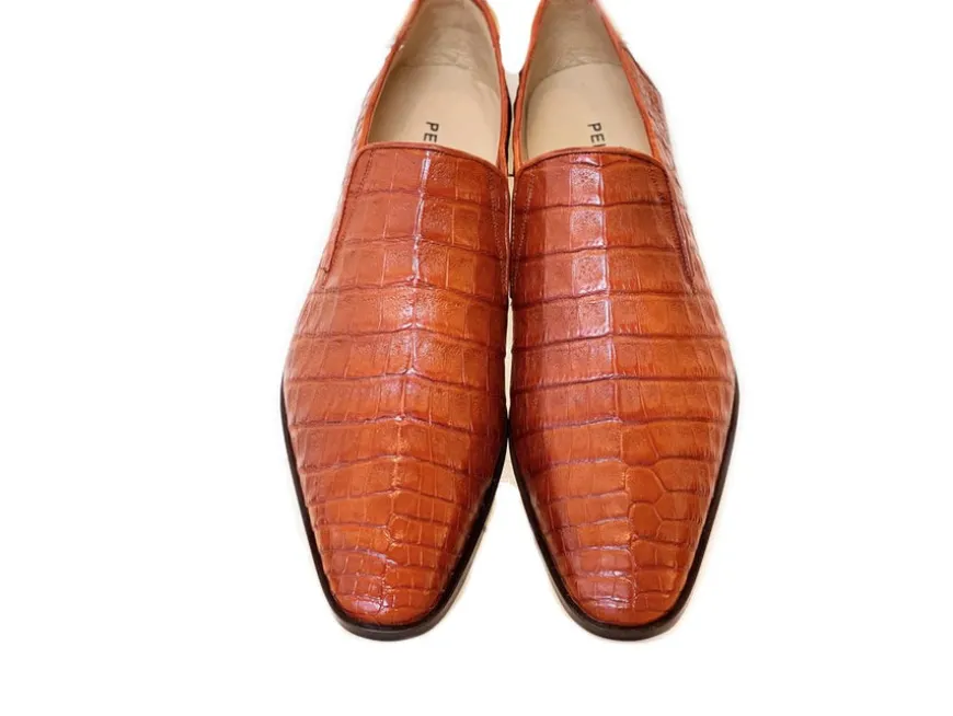 Pelle Exotics Crocodile Slip-On Loafer Tan