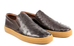 Pelle "Grafton" Ostrich Slip-On Loafer Brown