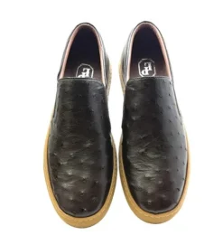 Pelle "Grafton" Ostrich Slip-On Loafer Brown
