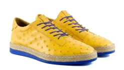 Pelle "Monaco" Ostrich Lace-Up Shoe Yellow
