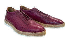 Pelle "Monaco" Ostrich Lace-Up Shoe Burgundy