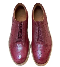 Pelle "Monaco" Ostrich Lace-Up Shoe Burgundy