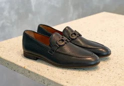 Pelle Pebbled Leather Loafer Dark/Brown