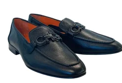 Pelle Pebbled Leather Loafer Black