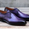 Scott Burnished Calfskin Lace-Up Blucher Oxford Purple