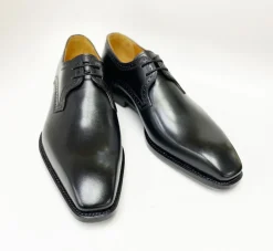 Scott Burnished Calfskin Lace-Up Blucher Oxford Black