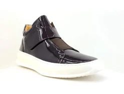 Shiny Calfskin High Top Sneaker Burgundy