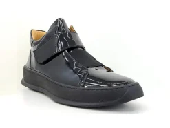 Shiny Calfskin High Top Sneaker Black