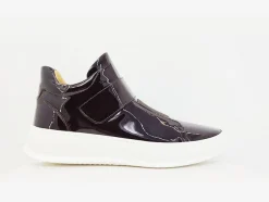 Shiny Calfskin High Top Sneaker Burgundy
