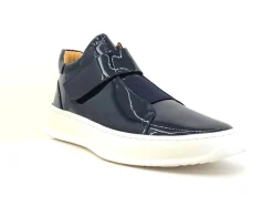 Shiny Calfskin High Top Sneaker Navy