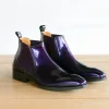 Shiny Calfskin Slip-On Boot Purple
