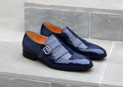 Shiny Calfskin Slip-On Shoe Navy