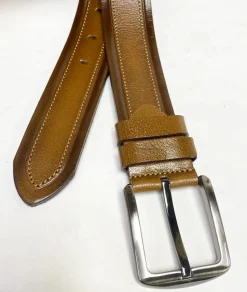 Stitched Leather Belt Tan