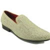 Studded Suede Slip-On Loafer Bone