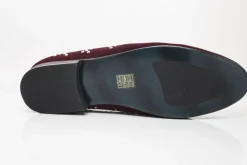 Studded Suede Slip-On Loafer Burgundy