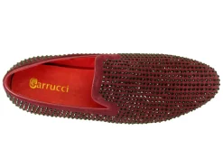 Studded Suede Slip-On Loafer Burgundy
