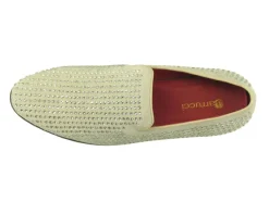 Studded Suede Slip-On Loafer Bone