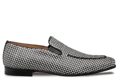 Style: "Almeria" Woven Loafer Black/White