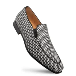 Style: "Almeria" Woven Loafer Black/White