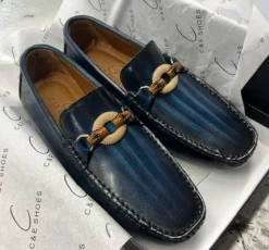 Style: C Collection Blue Leather Belt
