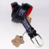 Style: C Collection Croco Embossed Leather Belt Black