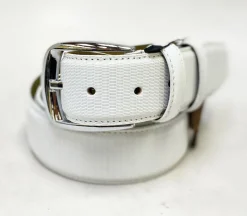 Style: C Collection Leather Belt White