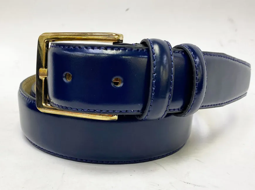 Style: C Collection Leather Belt Navy