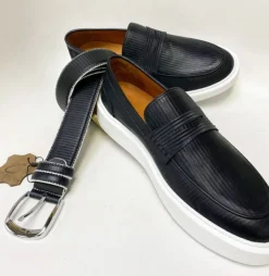 Style: C Collection Leather Belt Black