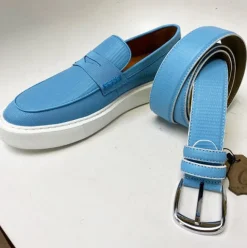Style: C Collection Leather Belt Blue