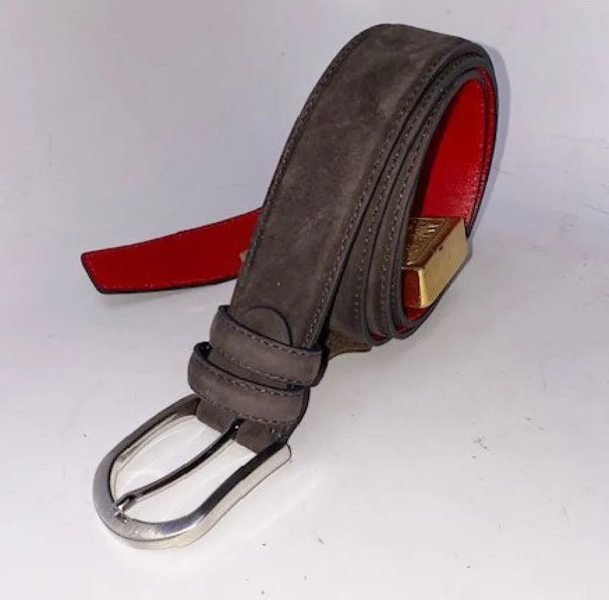 Style: C Collection Suede Belt Brown