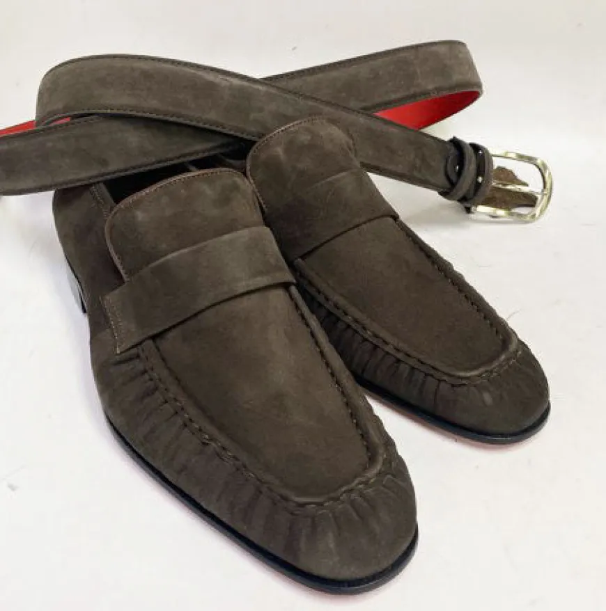 Style: C Collection Suede Belt Brown