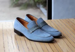 Stylish Suede Penny Loafer Light/Blue