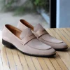 Stylish Suede Penny Loafer Bone