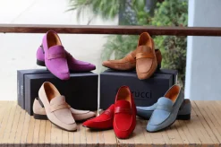 Stylish Suede Penny Loafer Red