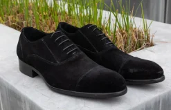 Suede Lace-Up Oxford Black