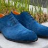 Suede Lace-Up Oxford Blue