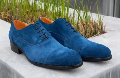 Suede Lace-Up Oxford Blue