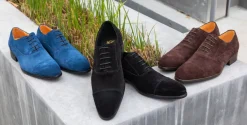 Suede Lace-Up Oxford Blue