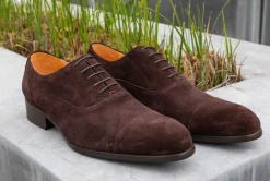Suede Lace-Up Oxford Chocolate