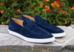 Suede Slip On Loafer Blue