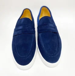 Suede Slip On Loafer Blue